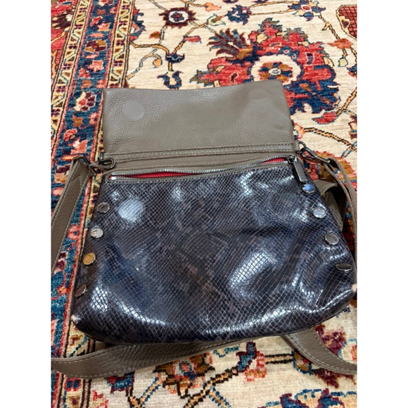 Hammitt Los Angeles Taupe Leather Crossbody Bag Textured Panel - Picture 11 of 14